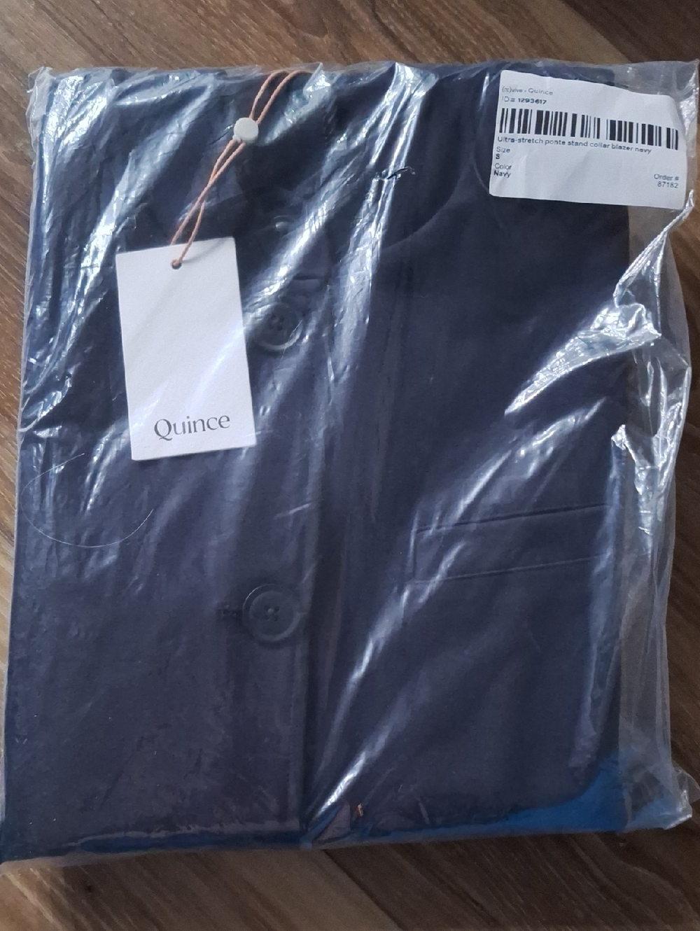 Quince Ultra-Stretch Ponte Stand Collar Blazer Navy S NWT - Picture 2 of 3